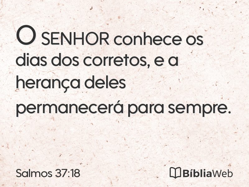 Salmos 37:18 em imagem para compartilhar