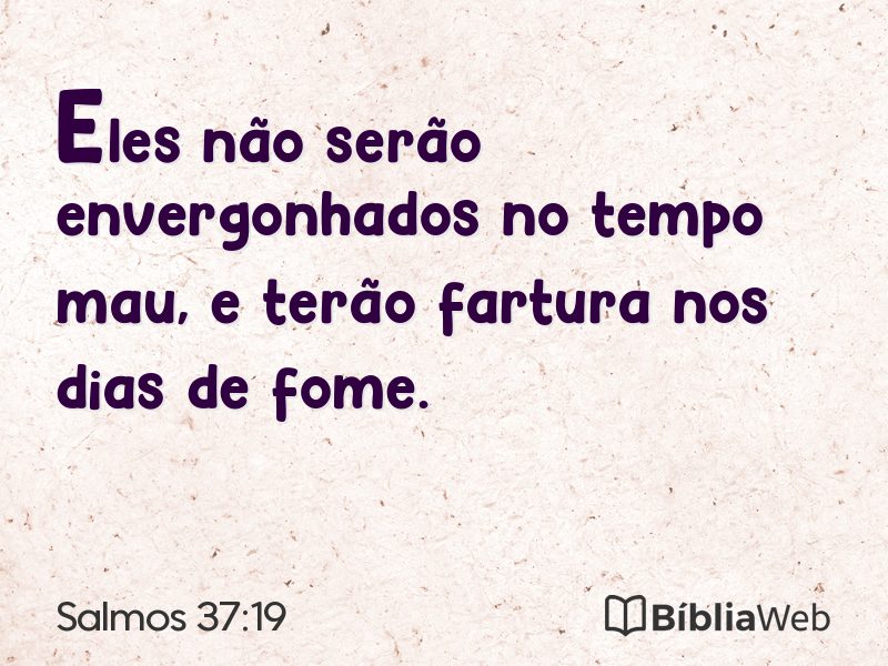 Salmos 37:19 em imagem para compartilhar
