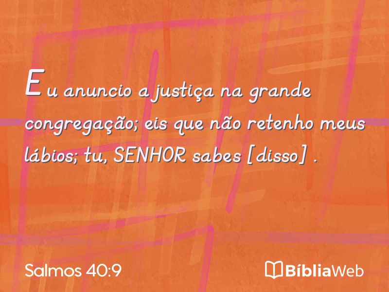 Salmos 40:9 em imagem para compartilhar