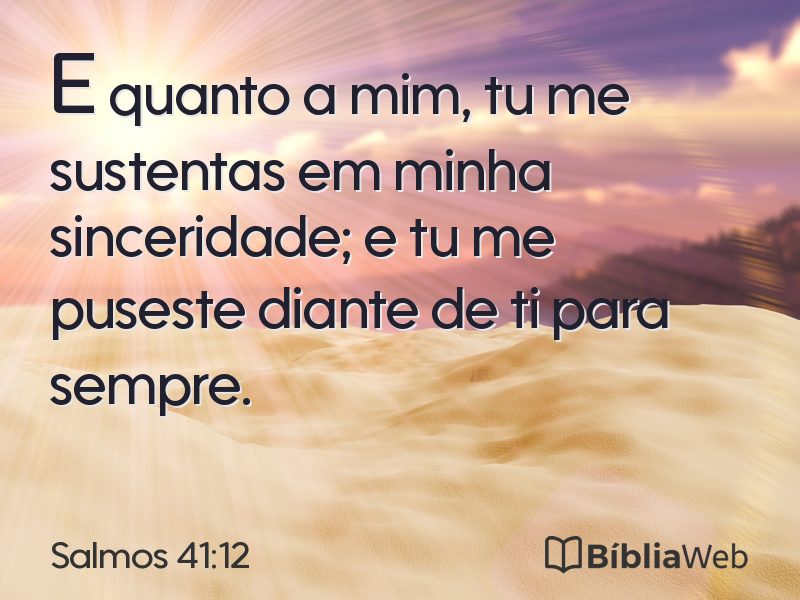 Salmos 41:12 em imagem para compartilhar