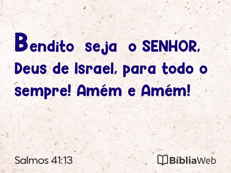 Salmos 41:13 em imagem para compartilhar