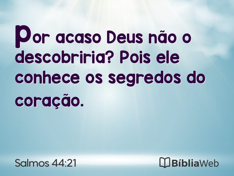 Salmos 44:21 em imagem para compartilhar
