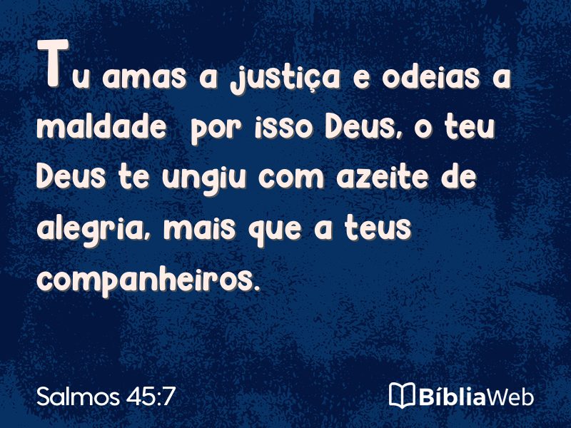 Salmos 45:7 em imagem para compartilhar