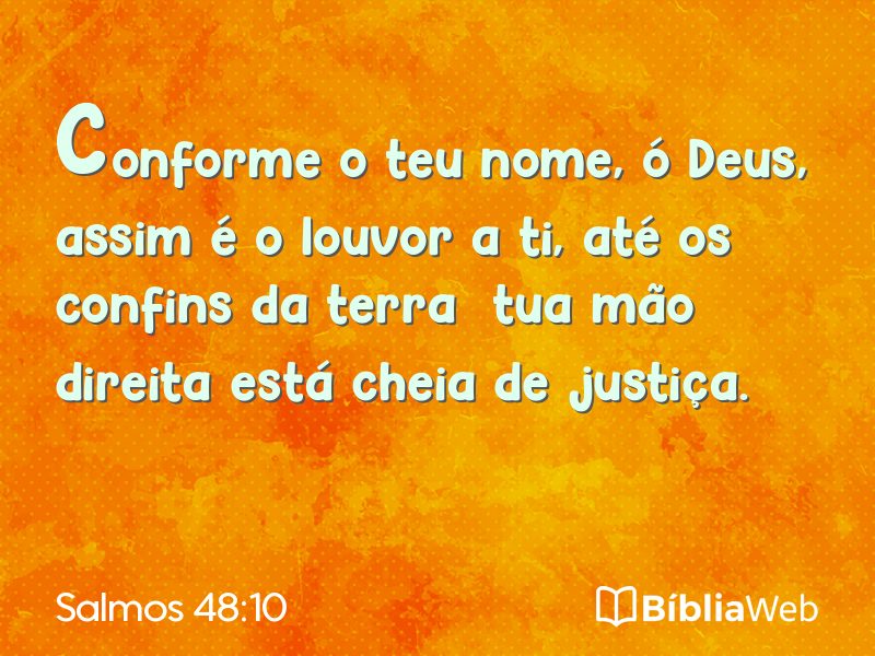 Salmos 48:10 em imagem para compartilhar