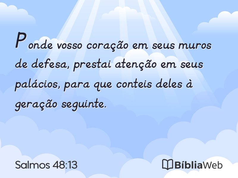 Salmos 48:13 em imagem para compartilhar