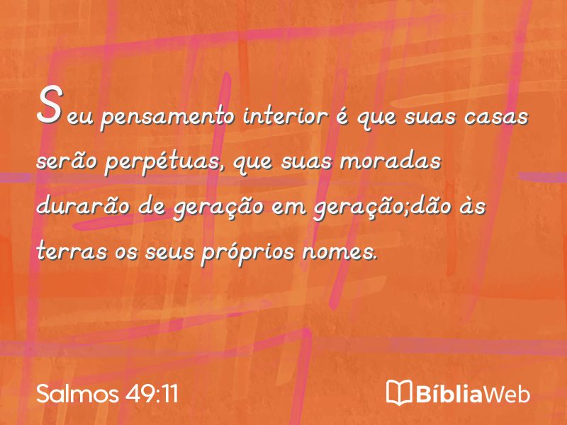 Salmos 49:11 em imagem para compartilhar