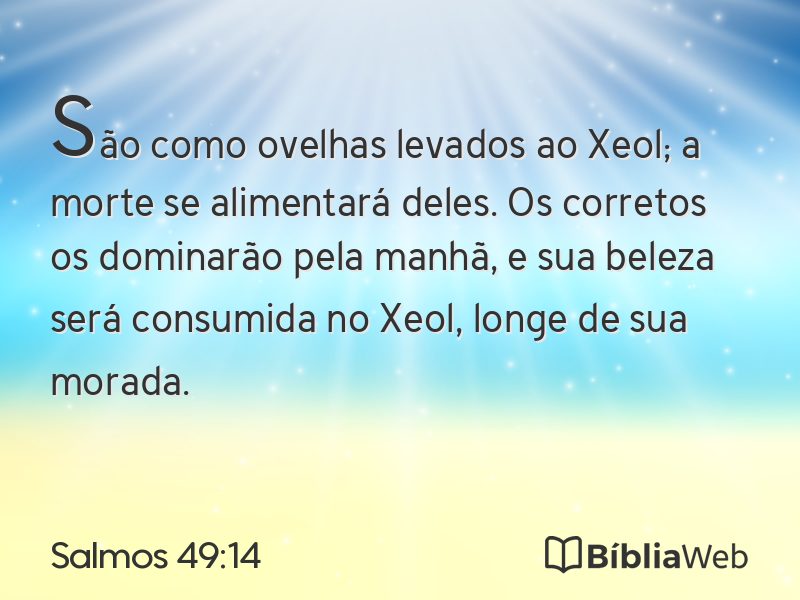 Salmos 49:14 em imagem para compartilhar