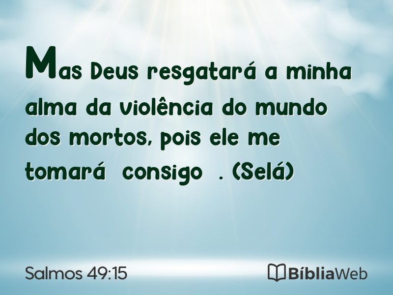 Salmos 49:15 em imagem para compartilhar