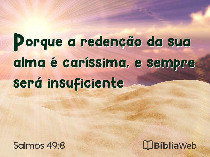 Salmos 49:8 em imagem para compartilhar