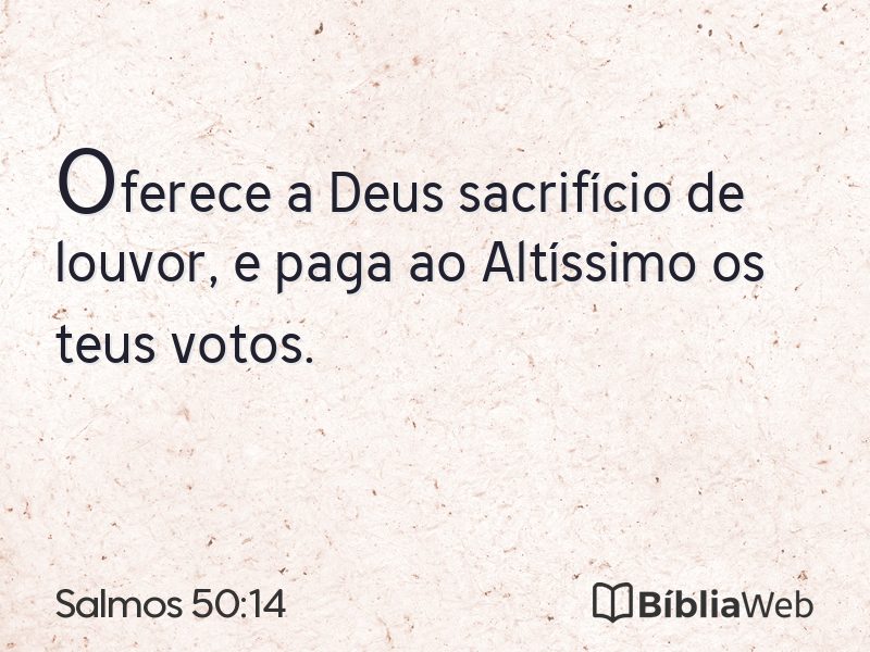 Salmos 50:14 em imagem para compartilhar