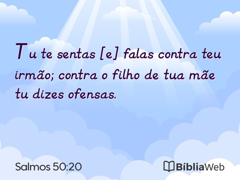 Salmos 50:20 em imagem para compartilhar