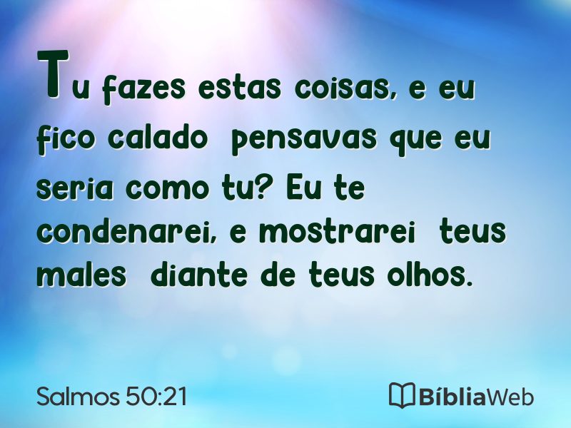 Salmos 50:21 em imagem para compartilhar