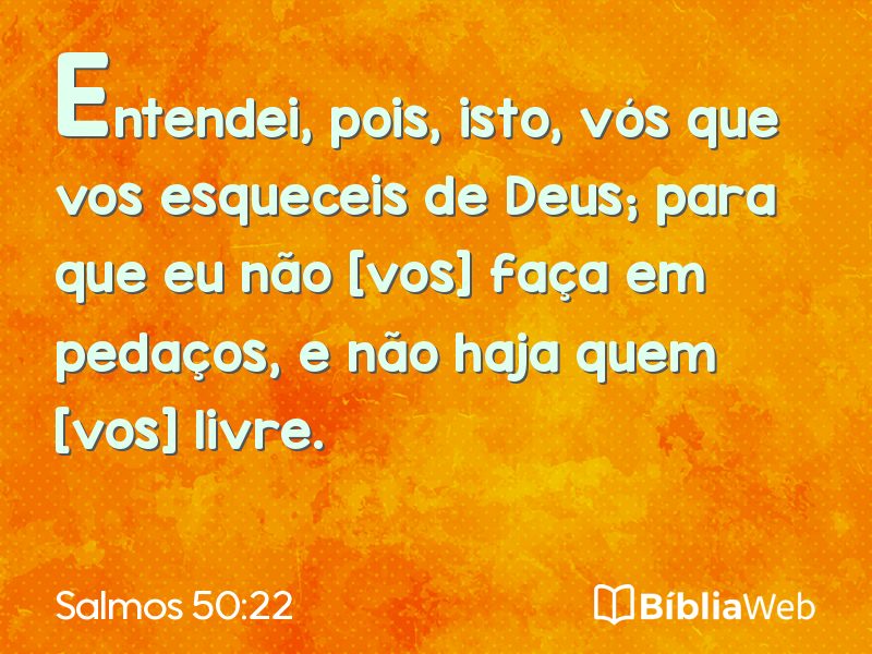 Salmos 50:22 em imagem para compartilhar