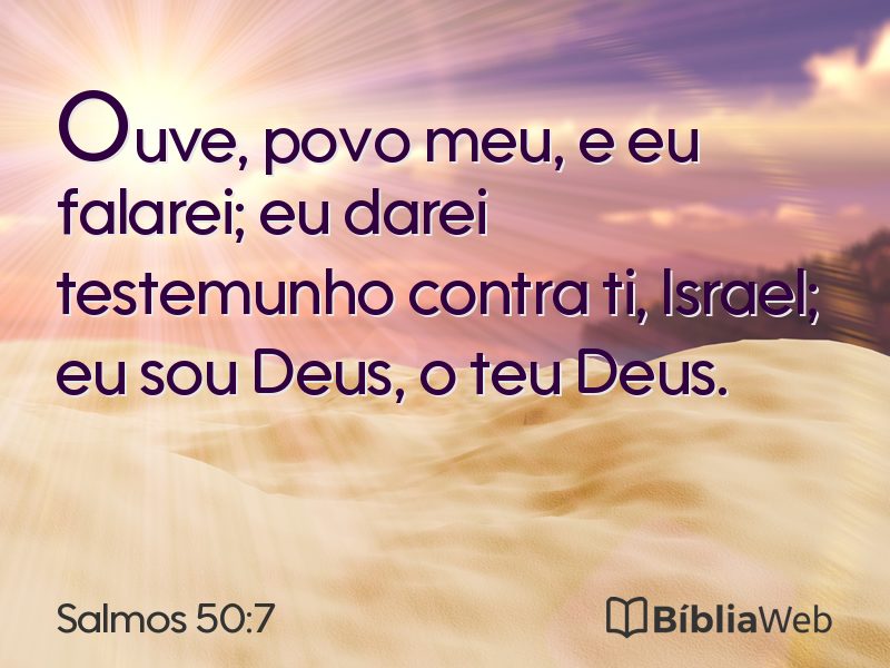 Salmos 50:7 em imagem para compartilhar