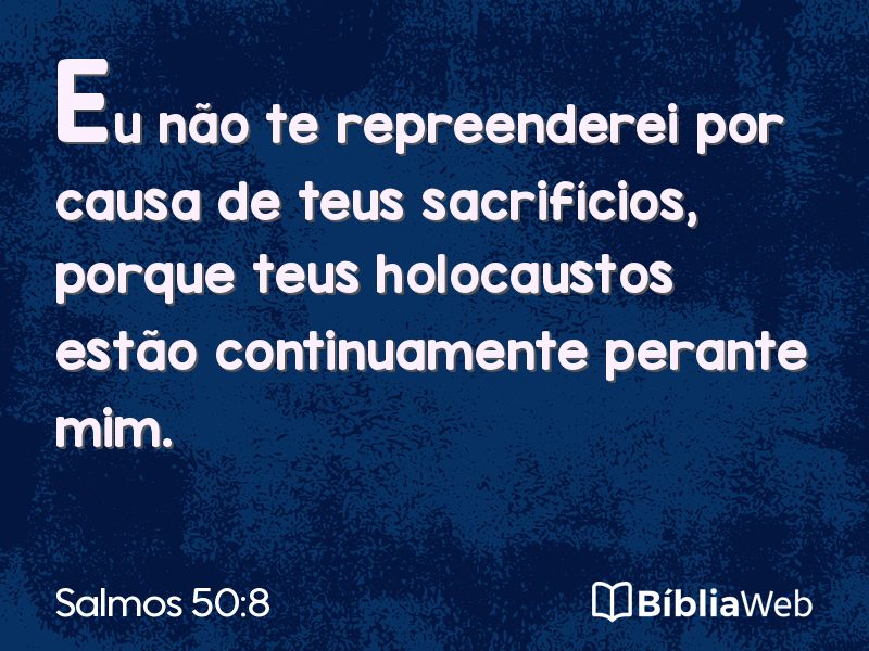 Salmos 50:8 em imagem para compartilhar
