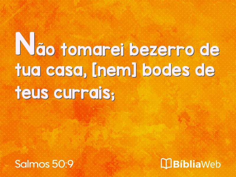 Salmos 50:9 em imagem para compartilhar