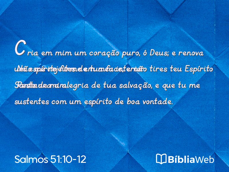 Salmos 51:10-12 em imagem para compartilhar