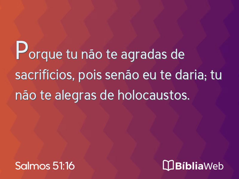 Salmos 51:16 em imagem para compartilhar