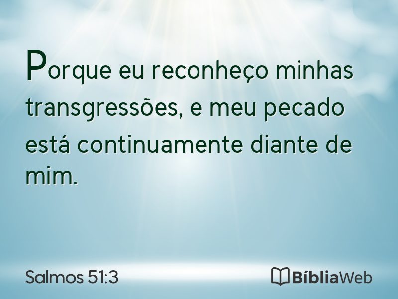 Salmos 51:3 em imagem para compartilhar