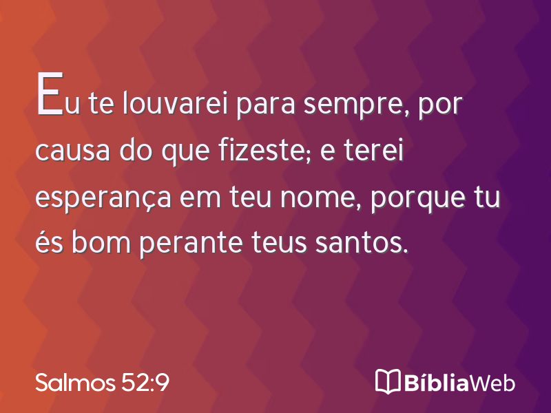 Salmos 52:9 em imagem para compartilhar