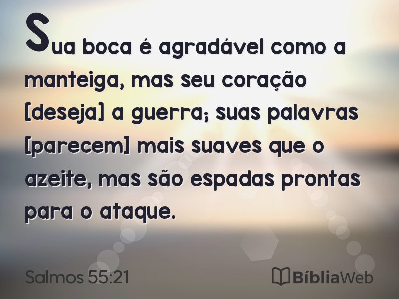 Salmos 55:21 em imagem para compartilhar