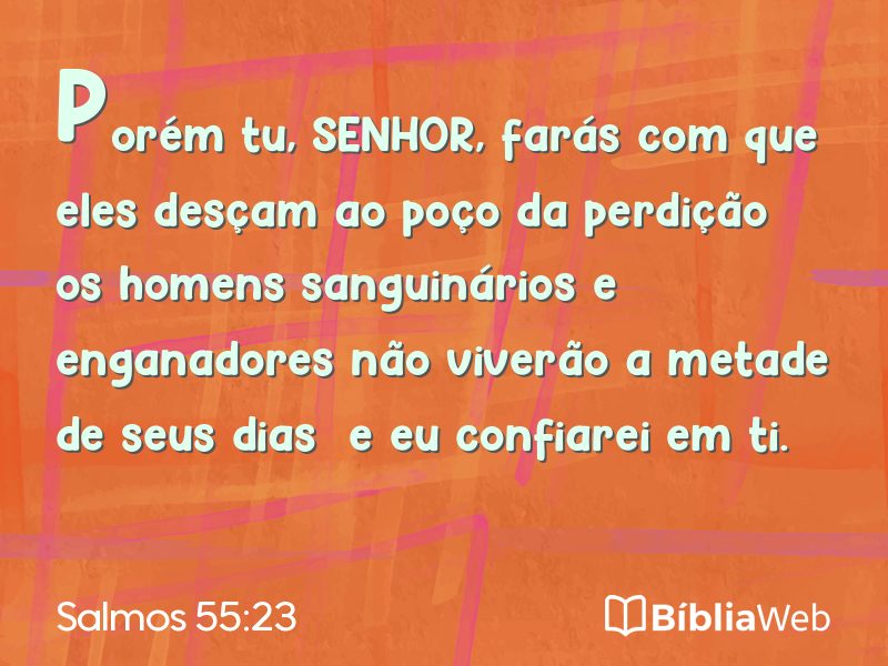 Salmos 55:23 em imagem para compartilhar