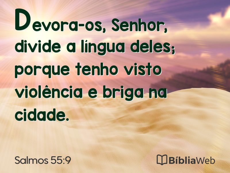 Salmos 55:9 em imagem para compartilhar