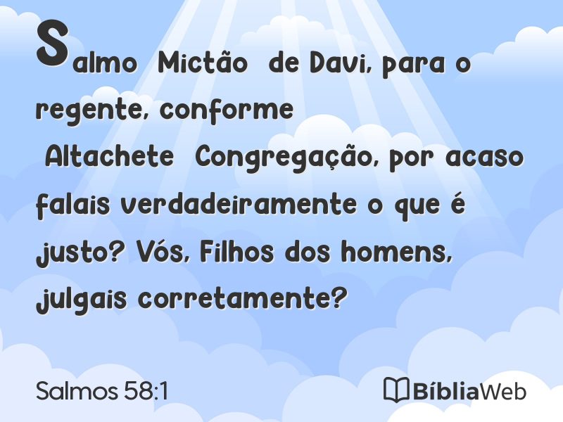 Salmos 58:1 em imagem para compartilhar