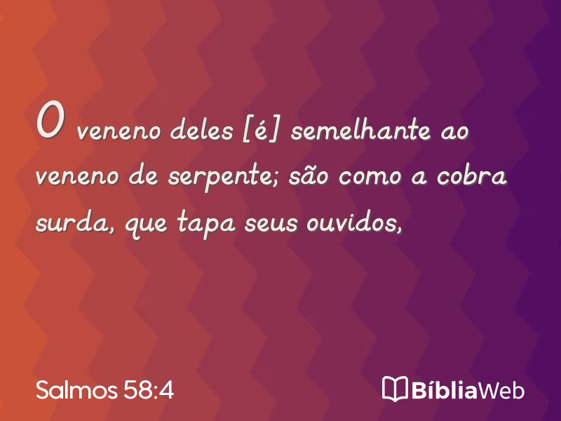 Salmos 58:4 em imagem para compartilhar