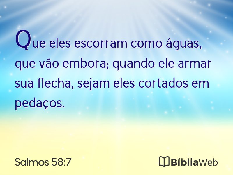 Salmos 58:7 em imagem para compartilhar