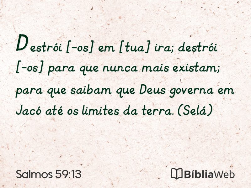 Salmos 59:13 em imagem para compartilhar