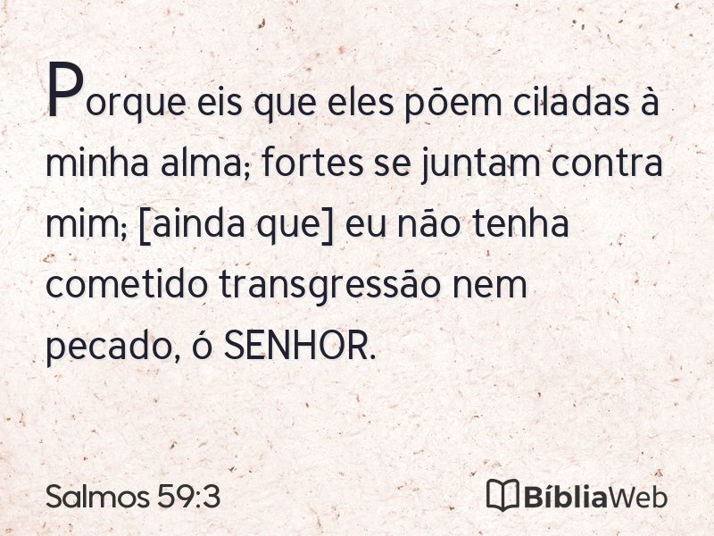 Salmos 59:3 em imagem para compartilhar