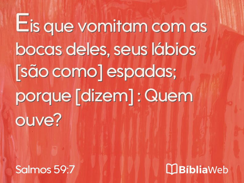 Salmos 59:7 em imagem para compartilhar