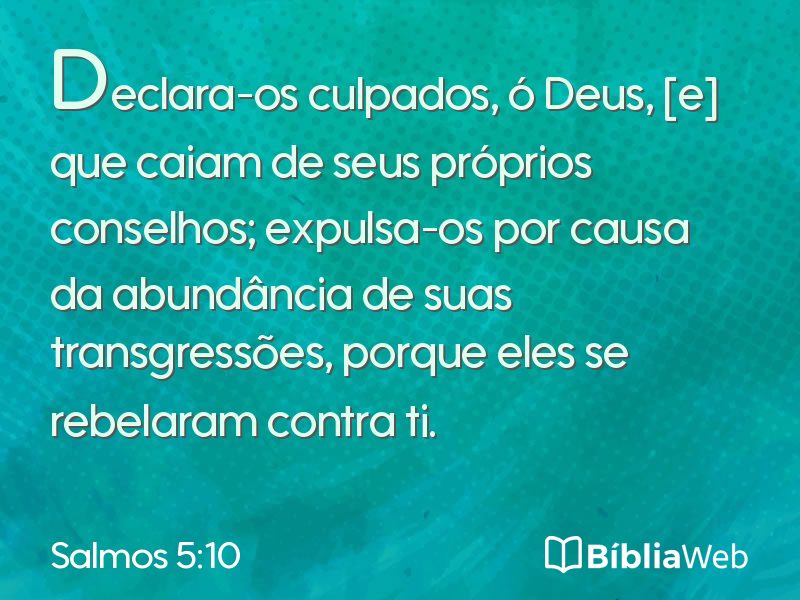 Salmos 5:10 em imagem para compartilhar