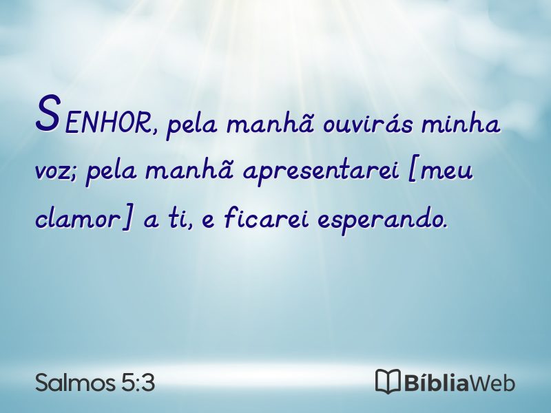 Salmos 5:3 em imagem para compartilhar