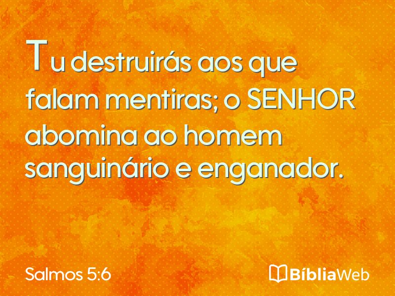 Salmos 5:6 em imagem para compartilhar