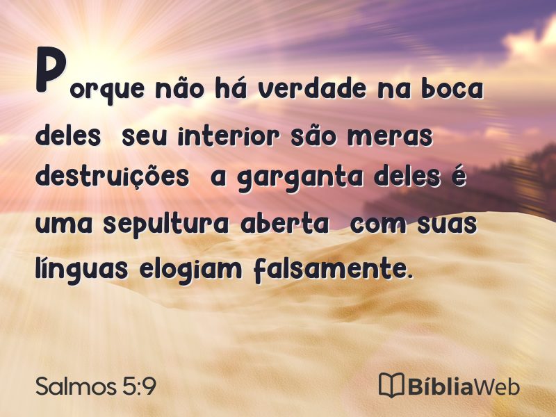 Salmos 5:9 em imagem para compartilhar
