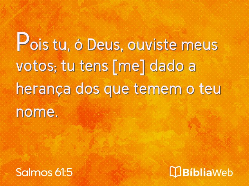 Salmos 61:5 em imagem para compartilhar