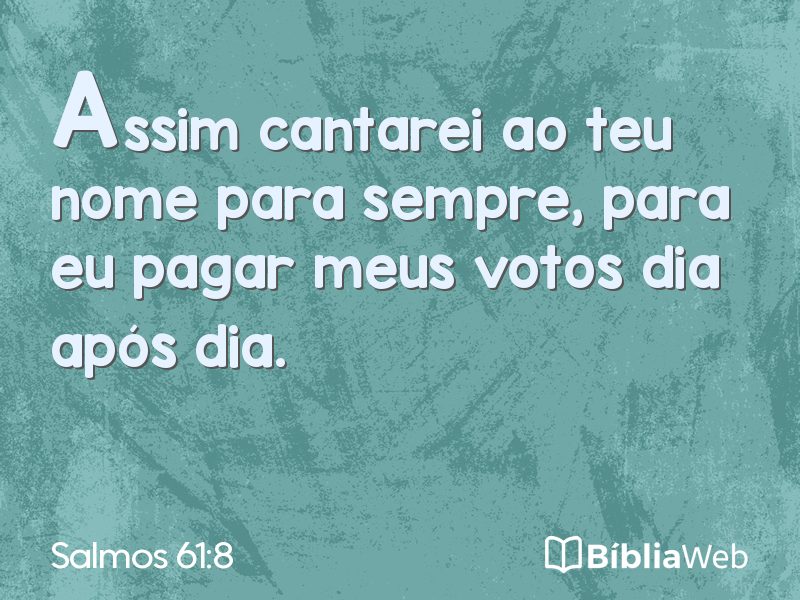 Salmos 61:8 em imagem para compartilhar