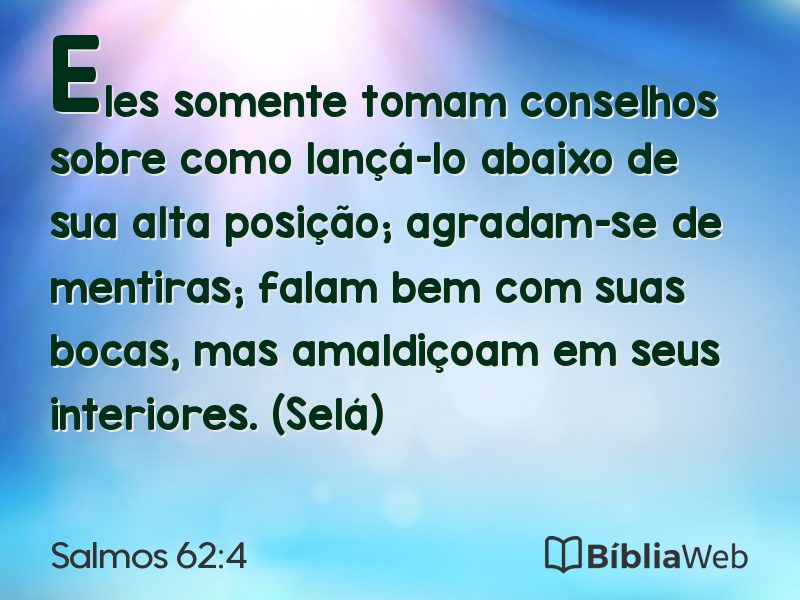 Salmos 62:4 em imagem para compartilhar