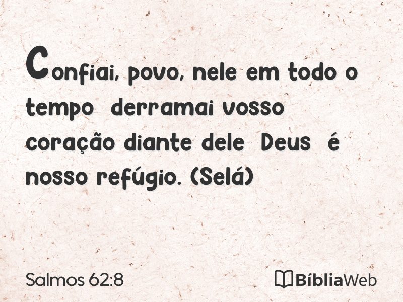 Salmos 62:8 em imagem para compartilhar