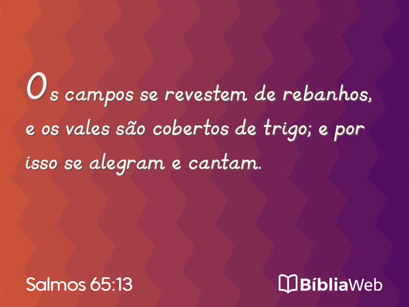 Salmos 65:13 em imagem para compartilhar