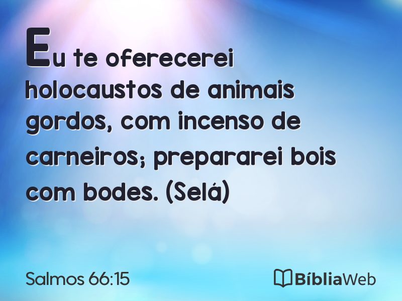 Salmos 66:15 em imagem para compartilhar