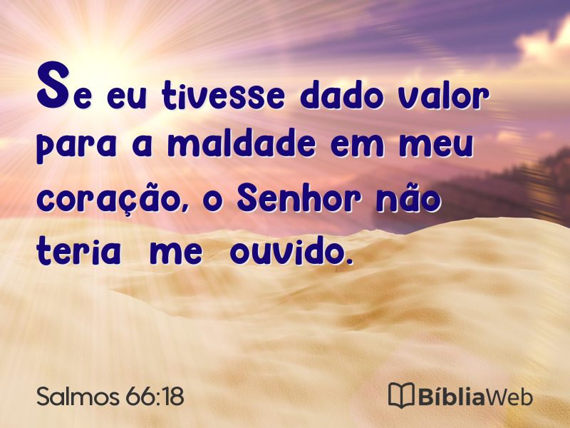 Salmos 66:18 em imagem para compartilhar