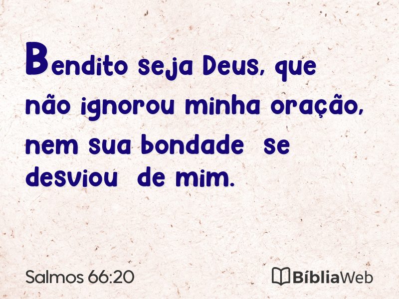 Salmos 66:20 em imagem para compartilhar