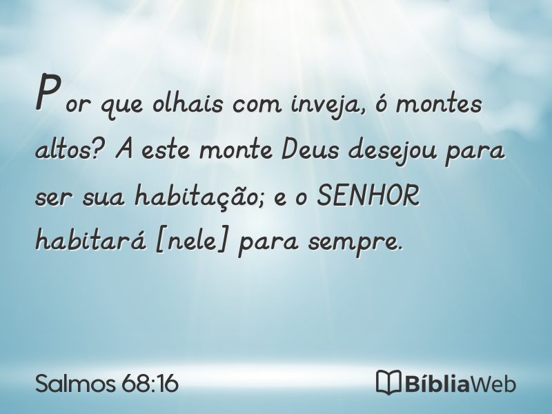 Salmos 68:16 em imagem para compartilhar