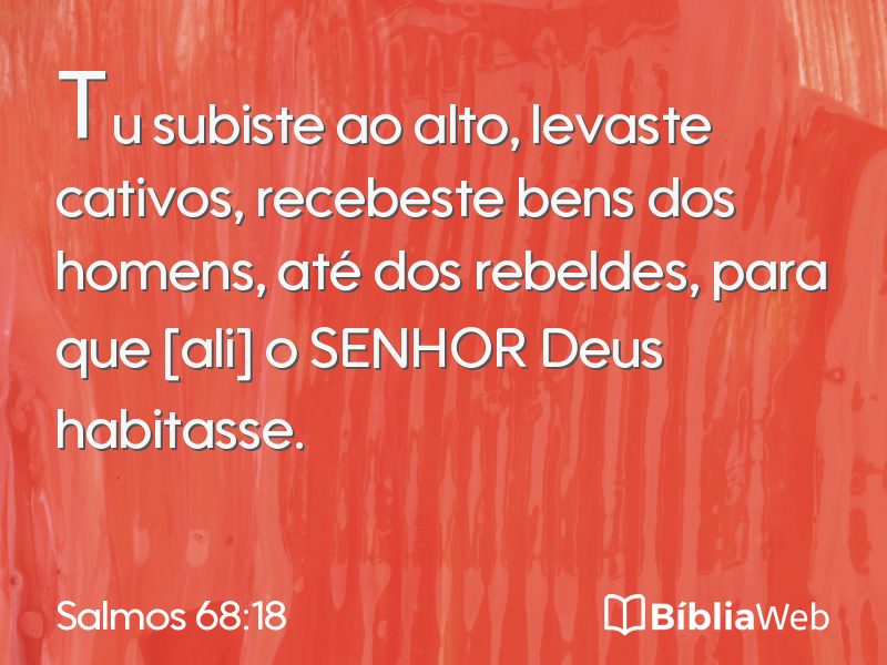 Salmos 68:18 em imagem para compartilhar
