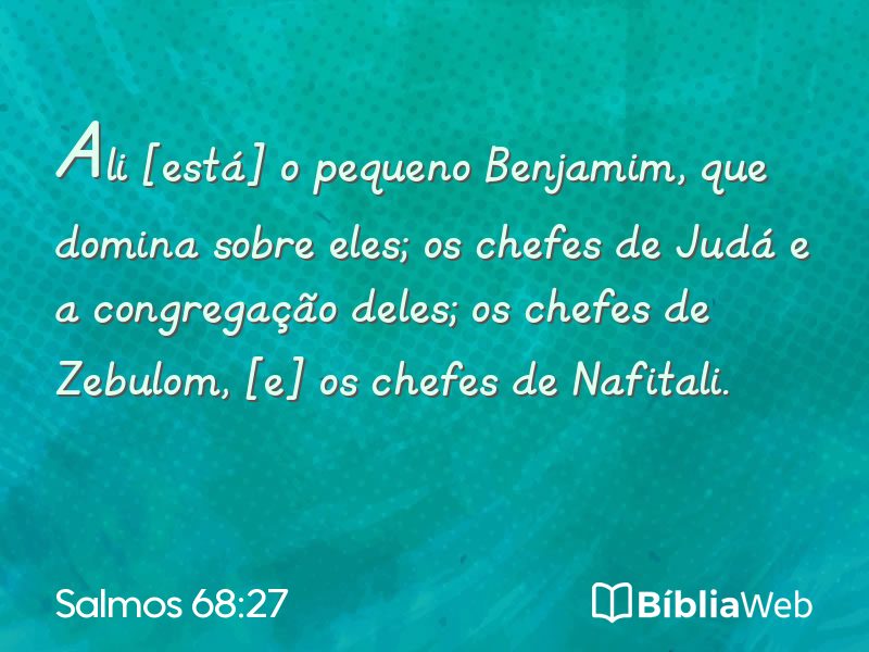 Salmos 68:27 em imagem para compartilhar