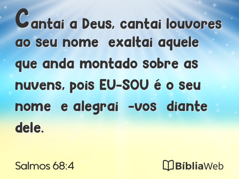 Salmos 68:4 em imagem para compartilhar