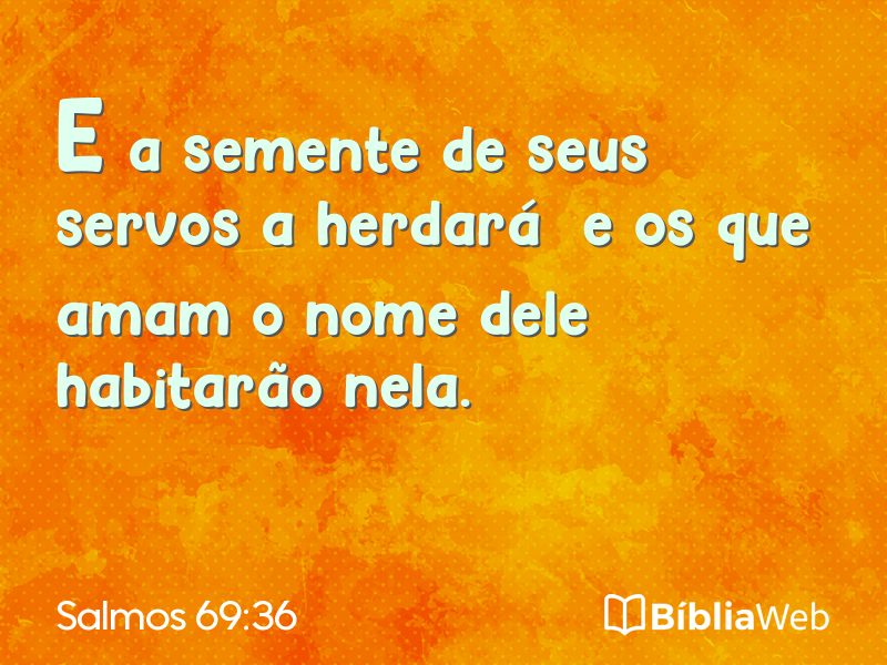 Salmos 69:36 em imagem para compartilhar